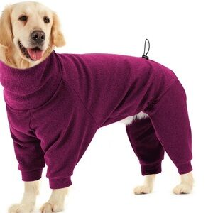 Dotoner Pullover Dog Sweater with Leash Hole - High Collar Cold Weather  Large